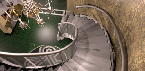 Arte Dell' Abitare - Progetto di Restyling  dell' Hotel  "La Griffe" - Scala - Rendering : Maria Gabriella Milinci - Charlotte Brancuci